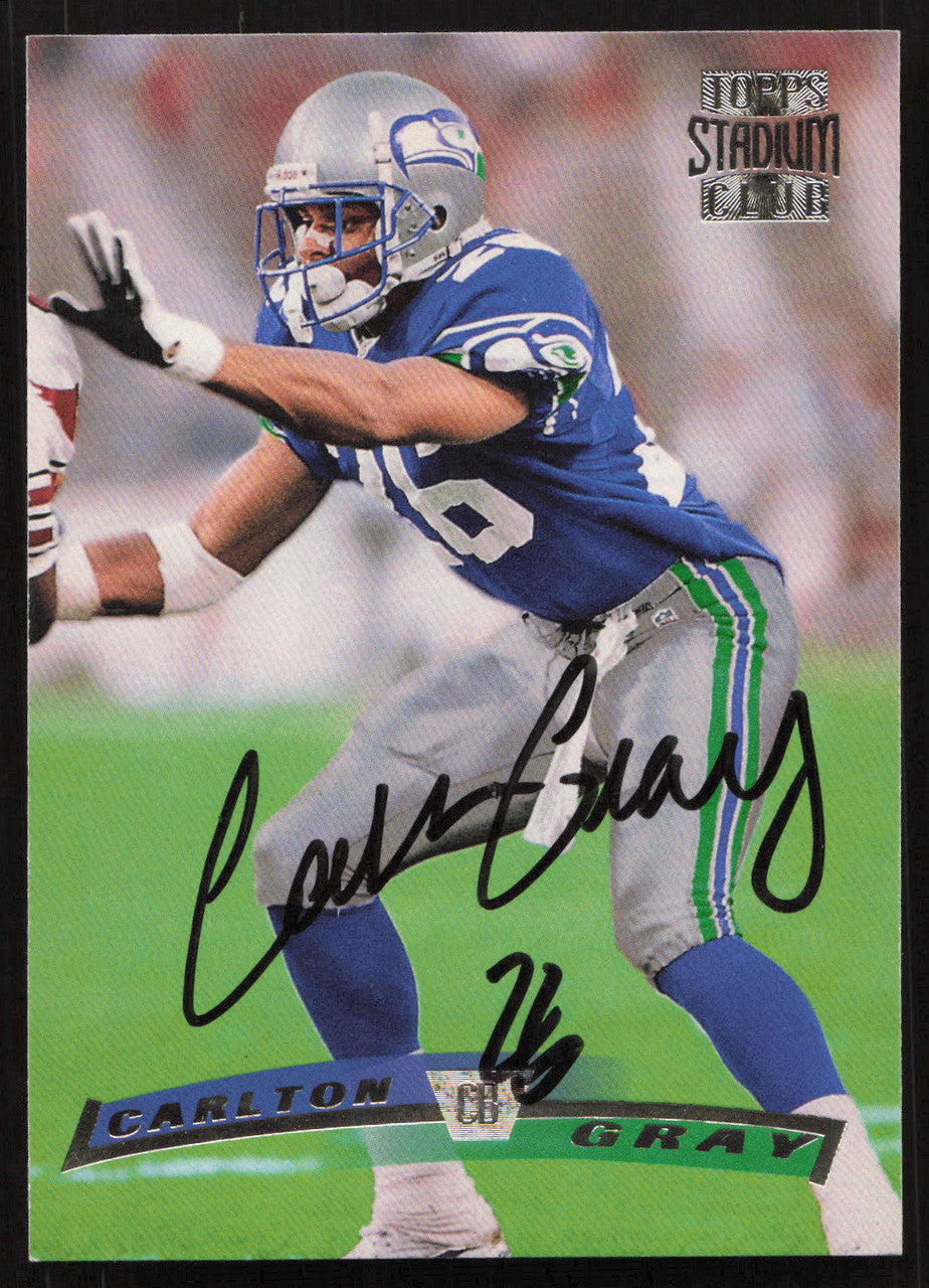 Carlton Gray Autographed 1996 Stadium Club Card #256 Seattle Seahawks SKU #261239
