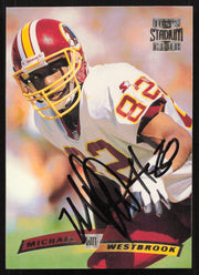 Michael Westbrook Autographed 1996 Stadium Club Card #196 Washington Redskins SKU #261242