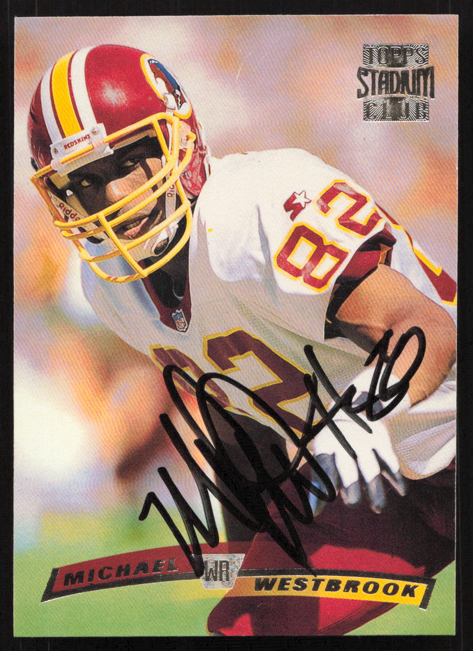 Michael Westbrook Autographed 1996 Stadium Club Card #196 Washington Redskins SKU #261242