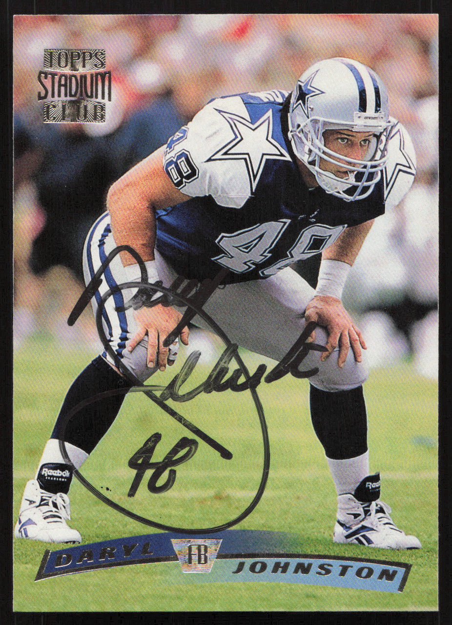 Daryl Johnston Autographed 1996 Stadium Club Card #86 Dallas Cowboys SKU #261243