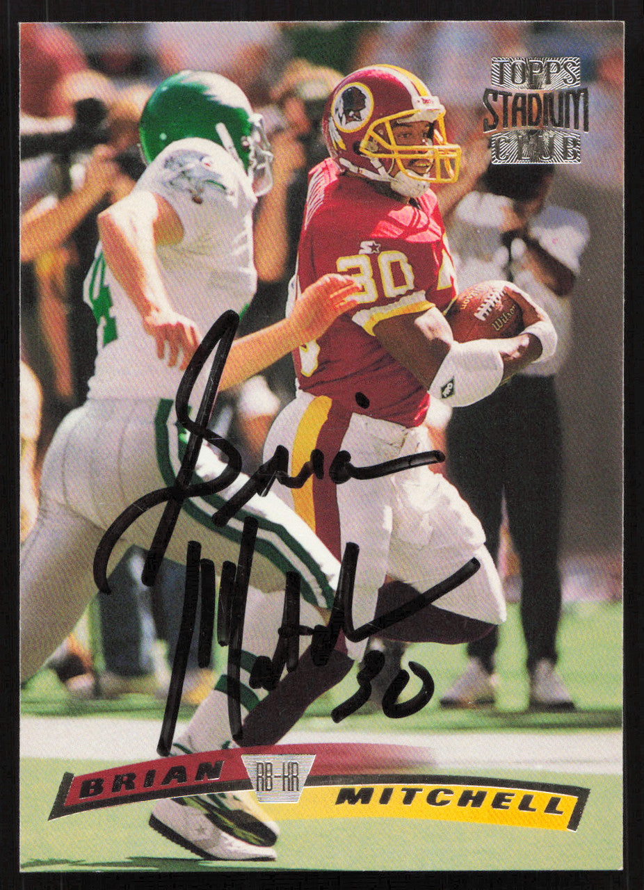 Brian Mitchell Autographed 1996 Stadium Club Card #224 Washington Redskins SKU #261246