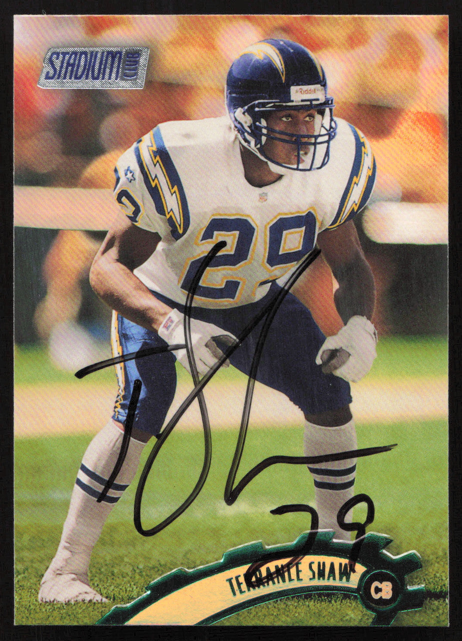 Terrance Shaw Autographed 1997 Stadium Club Card #302 San Diego Chargers SKU #261252