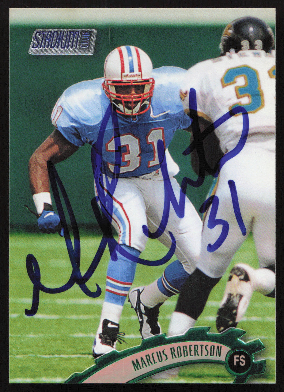 Marcus Robertson Autographed 1997 Stadium Club Card #213 Tennessee Oilers SKU #261256