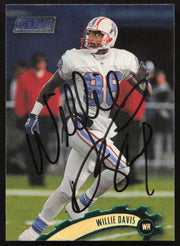 Willie Davis Autographed 1997 Stadium Club Card #222 Tennessee Oilers SKU #261281