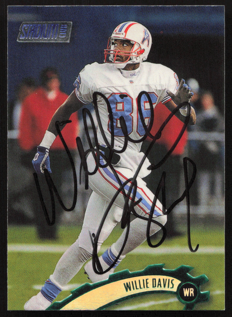 Willie Davis Autographed 1997 Stadium Club Card #222 Tennessee Oilers SKU #261281