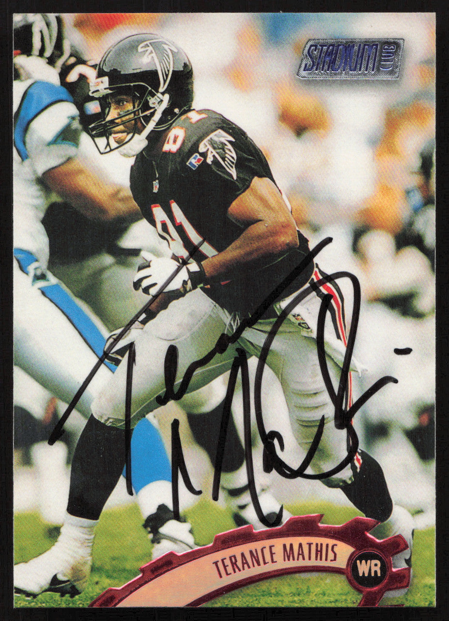 Terance Mathis Autographed 1997 Stadium Club Card #141 Atlanta Falcons SKU #261283