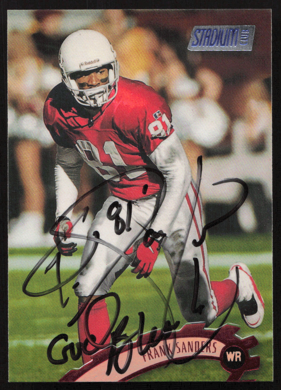 Frank Sanders Autographed 1997 Stadium Club Card #167 Arizona Cardinals SKU #261287