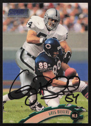 Greg Biekert Autographed 1997 Stadium Club Card #166 Oakland Raiders SKU #261291
