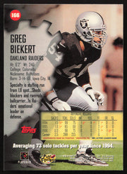 Greg Biekert Autographed 1997 Stadium Club Card #166 Oakland Raiders SKU #261291