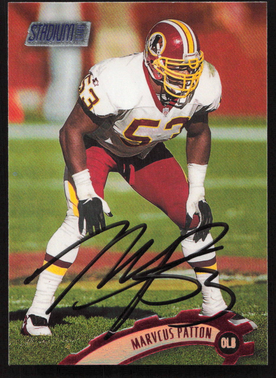 Marvcus Patton Autographed 1997 Stadium Club Card #96 Washington Redskins SKU #261293