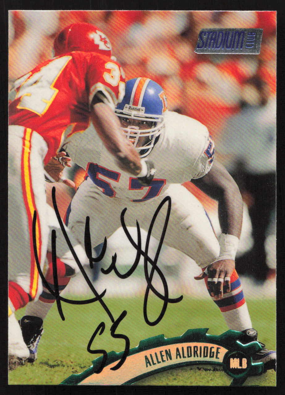Allen Aldridge Autographed 1997 Stadium Club Card #78 Denver Broncos SKU #261297