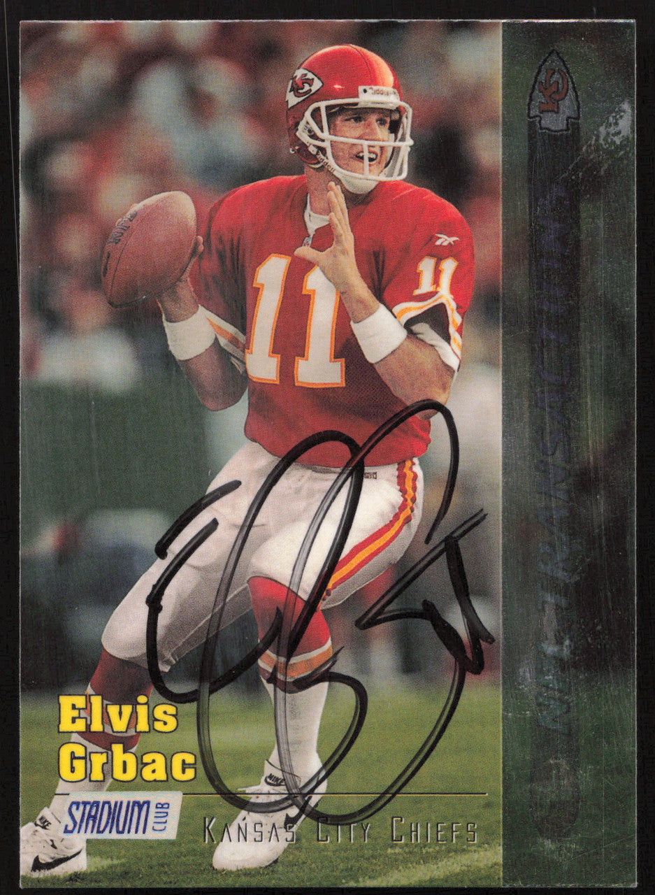 Elvis Grbac Autographed 1997 Stadium Club Card #86 Kansas City Chiefs SKU #261303