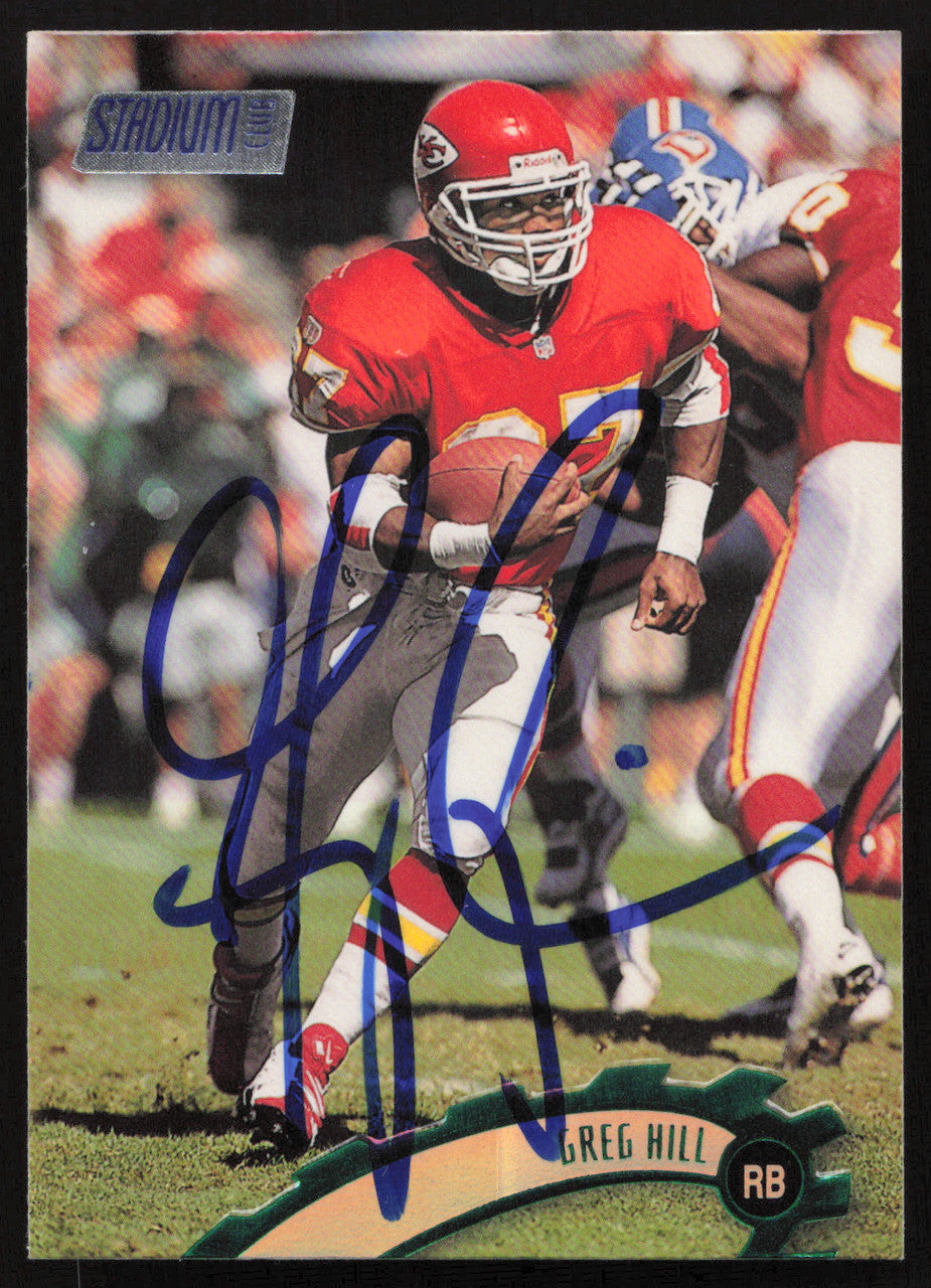Greg Hill Autographed 1997 Stadium Club Card #172 Kansas City Chiefs SKU #261304