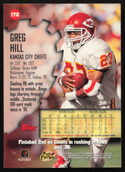 Greg Hill Autographed 1997 Stadium Club Card #172 Kansas City Chiefs SKU #261304