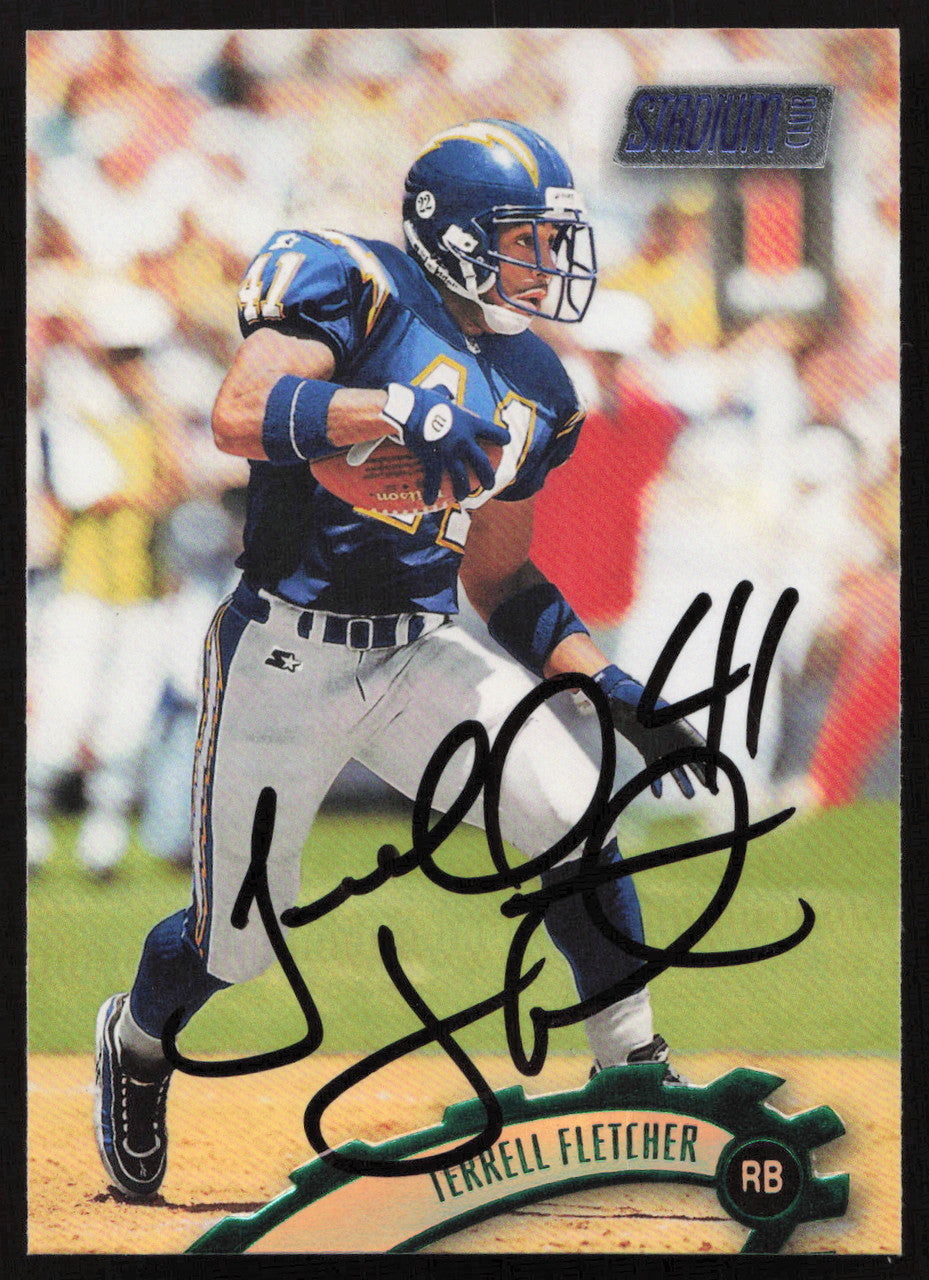 Terrell Fletcher Autographed 1997 Stadium Club Card #89 San Diego Chargers SKU #261306