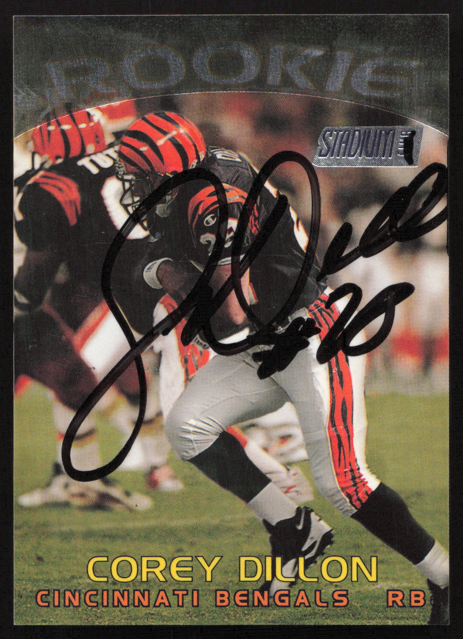 Corey Dillon Autographed 1997 Stadium Club Rookie Card #191 Cincinnati Bengals SKU #261310