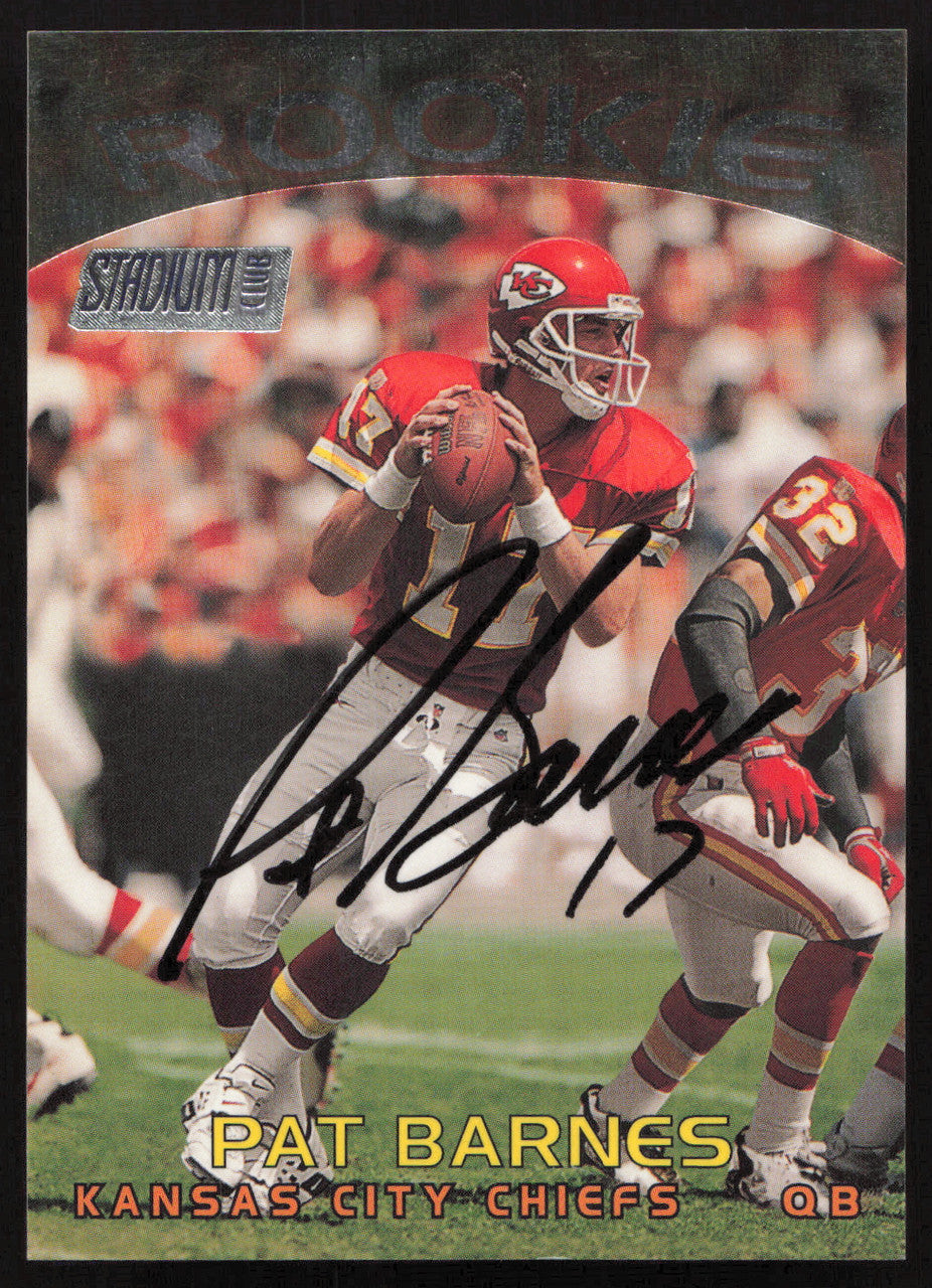 Pat Barnes Autographed 1997 Stadium Club Rookie Card #127 Kansas City Chiefs SKU #261311