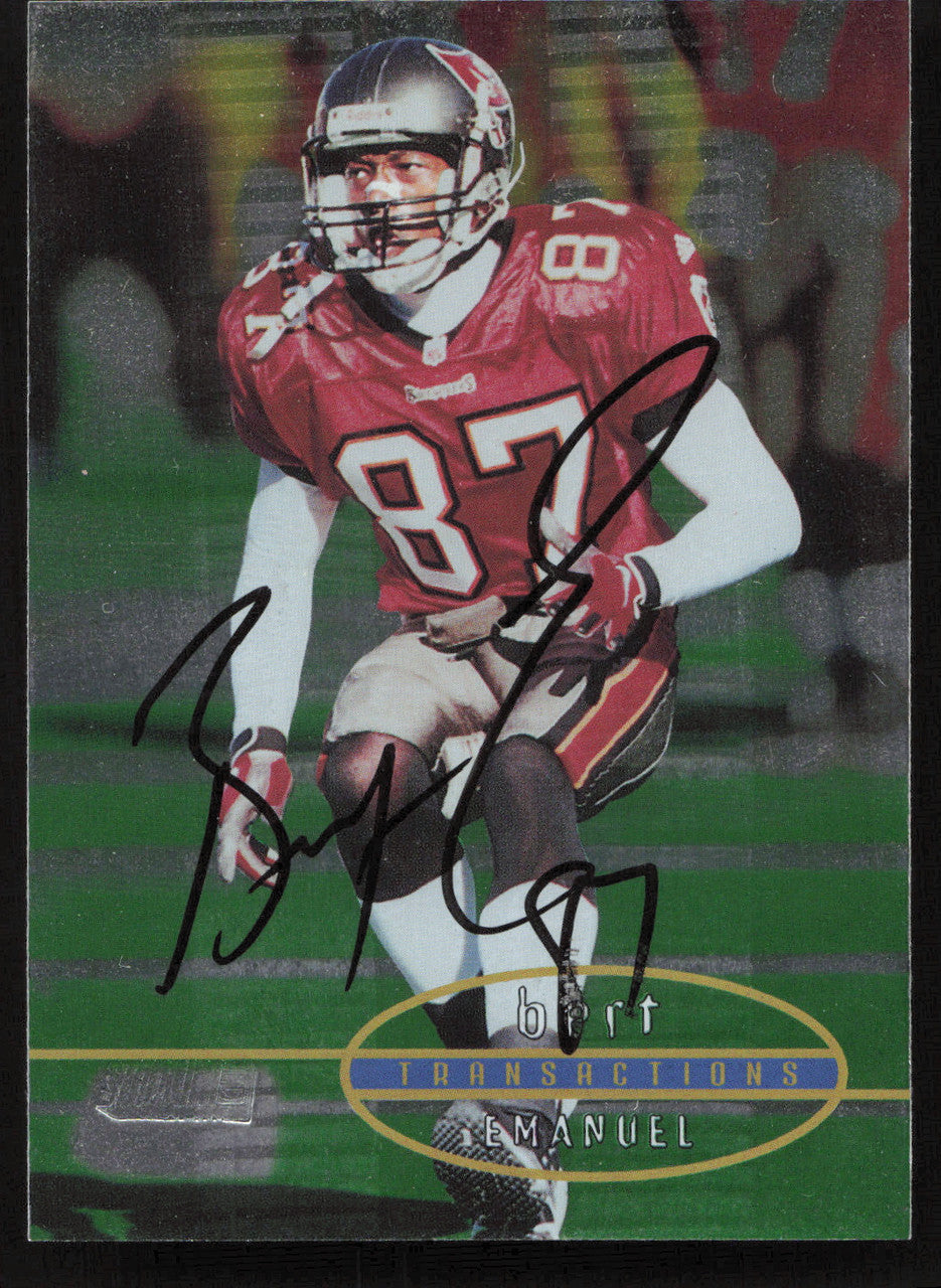 Bert Emanuel Autographed 1998 Stadium Club Card #42 Tampa Bay Buccaneers SKU #261319