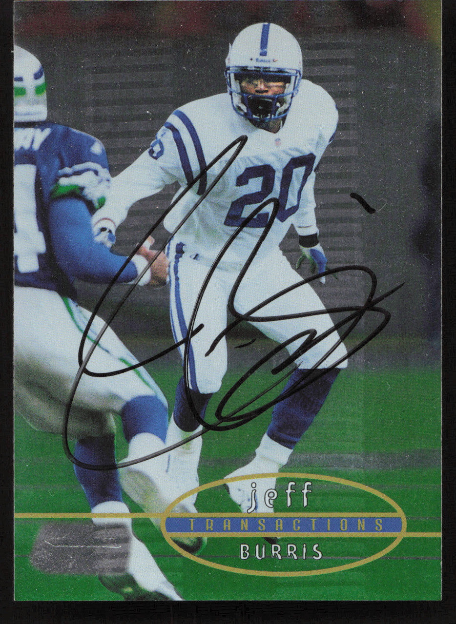 Jeff Burris Autographed 1998 Stadium Club Card #56 Indianapolis Colts SKU #261320
