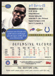 Jeff Burris Autographed 1998 Stadium Club Card #56 Indianapolis Colts SKU #261320
