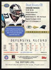 Doug Evans Autographed 1998 Stadium Club Card #138 Carolina Panthers SKU #261321