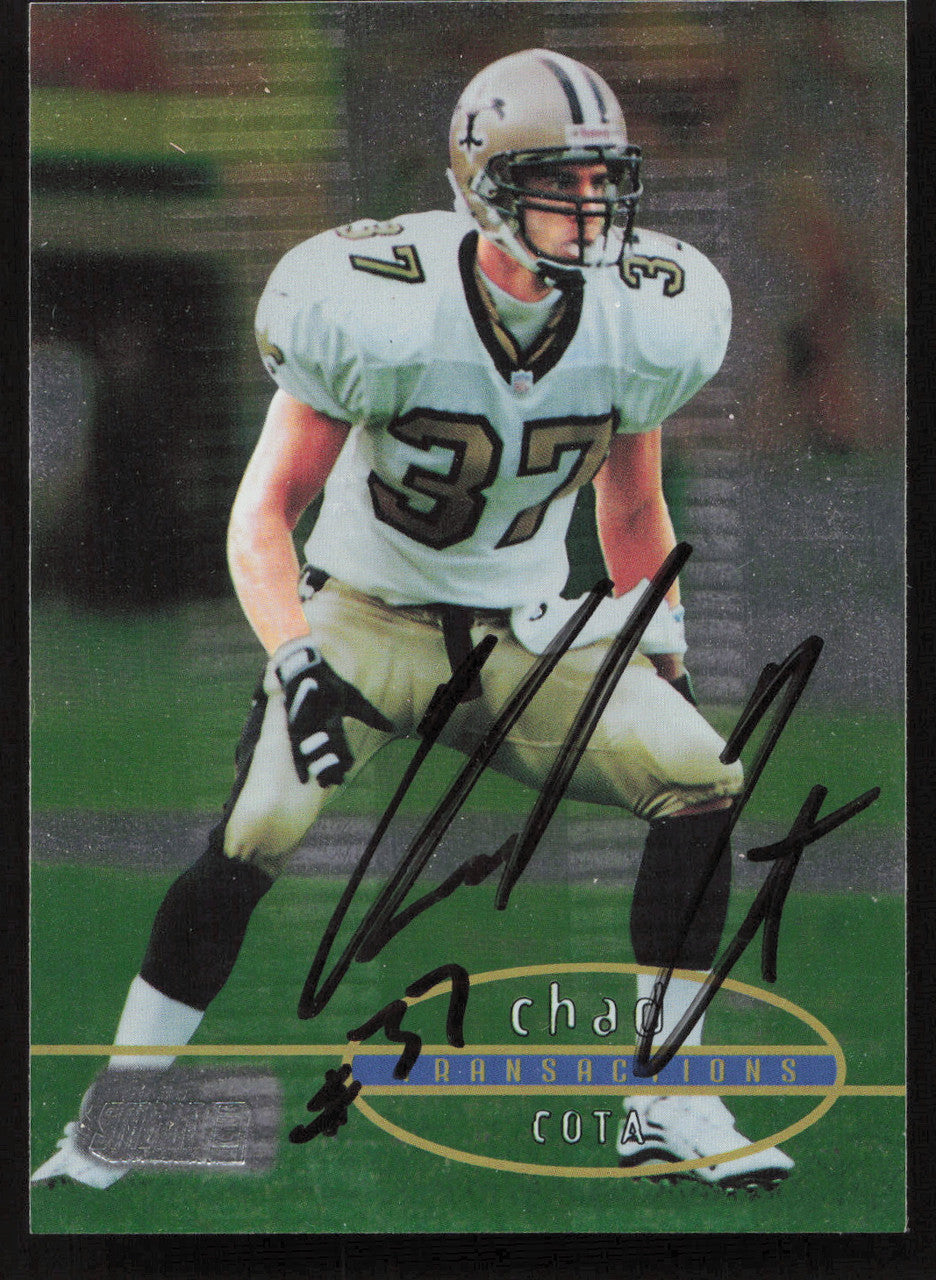 Chad Cota Autographed 1998 Stadium Club Card #44 New Orleans Saints SKU #261322