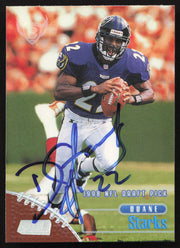 Duane Starks Autographed 1998 Stadium Club Card #168 Baltimore Ravens SKU #261328