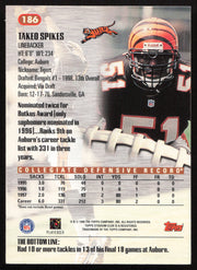 Takeo Spikes Autographed 1998 Stadium Club Rookie Card #186 Cincinnati Bengals SKU #261330