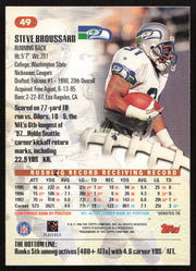 Steve Broussard Autographed 1998 Stadium Club Card #49 Seattle Seahawks SKU #261333
