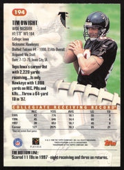 Tim Dwight Autographed 1998 Stadium Club Rookie Card #194 Atlanta Falcons SKU #261334