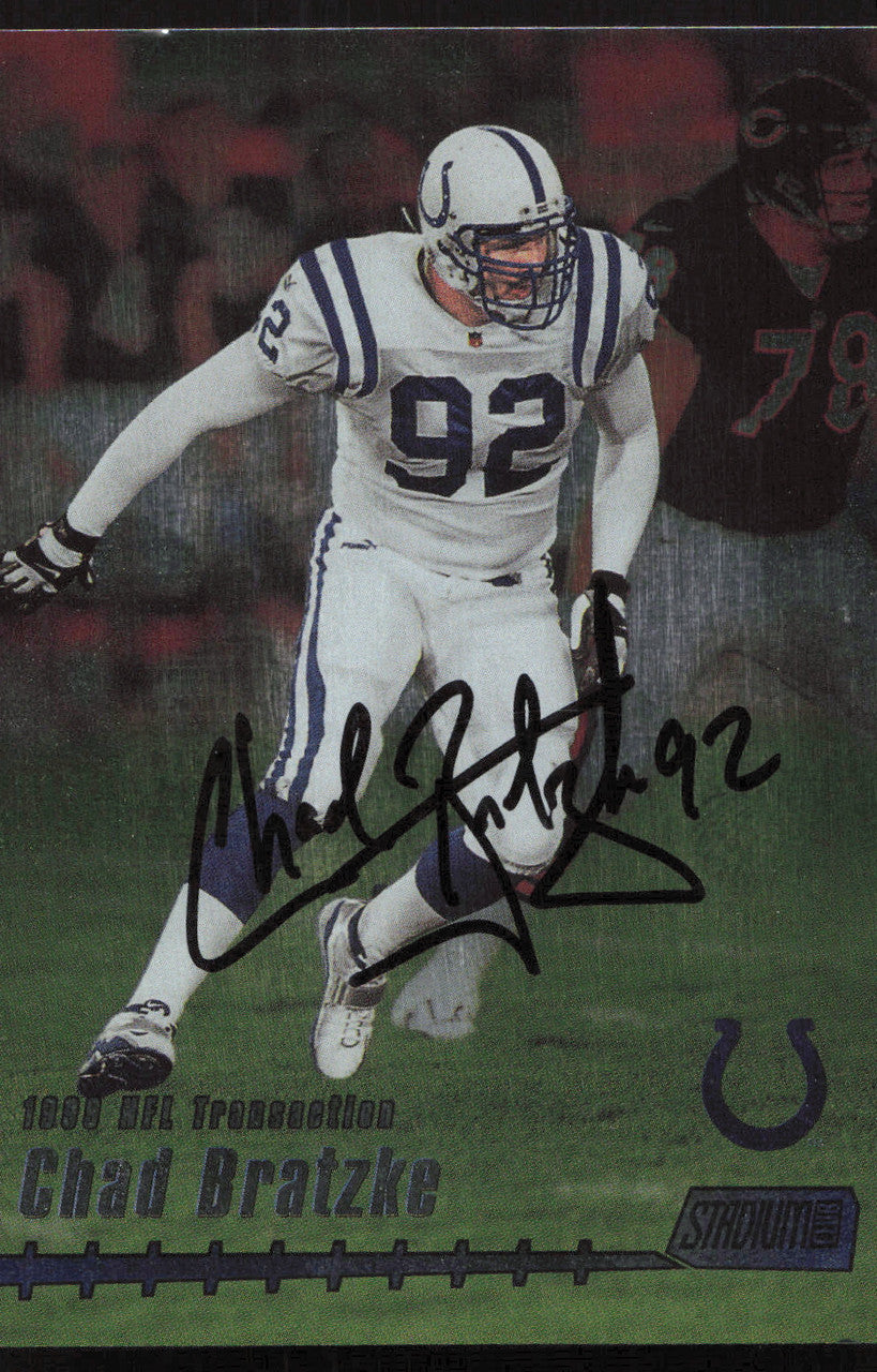 Chad Bratzke Autographed 1999 Stadium Club Card #192 Indianapolis Colts SKU #261341