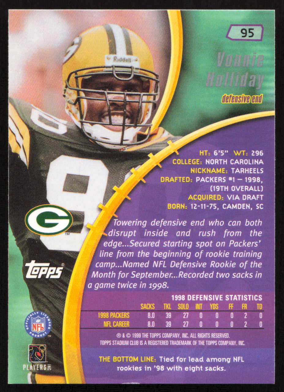 Vonnie Holliday Autographed 1999 Stadium Club Card #95 Green Bay Packers SKU #261342