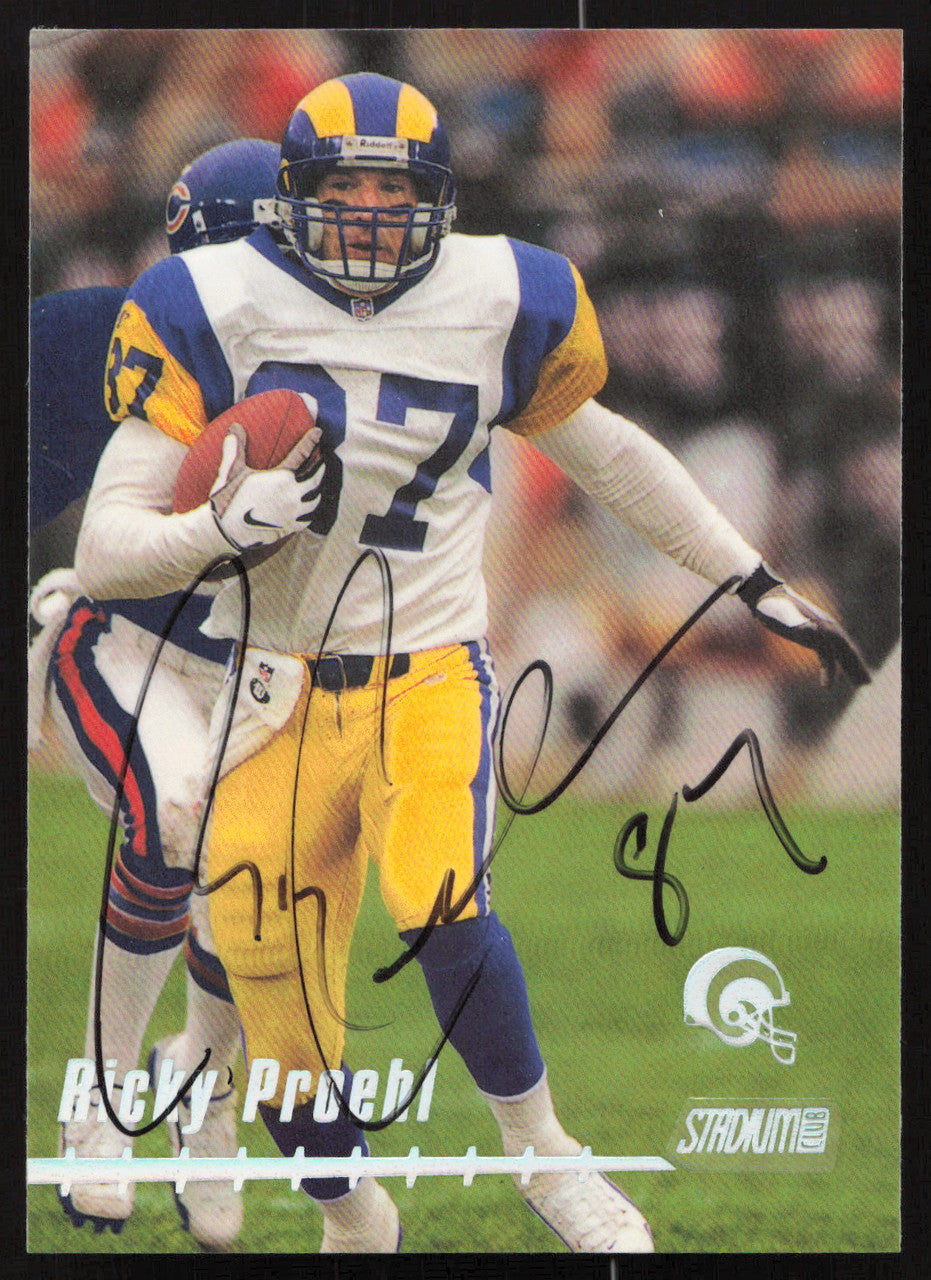 Ricky Proehl Autographed 1999 Stadium Club Card #132 St. Louis Rams SKU #261350