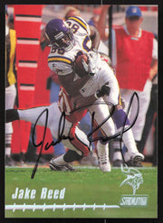 Jake Reed Autographed 1999 Stadium Club Card #77 Minnesota Vikings SKU #261354