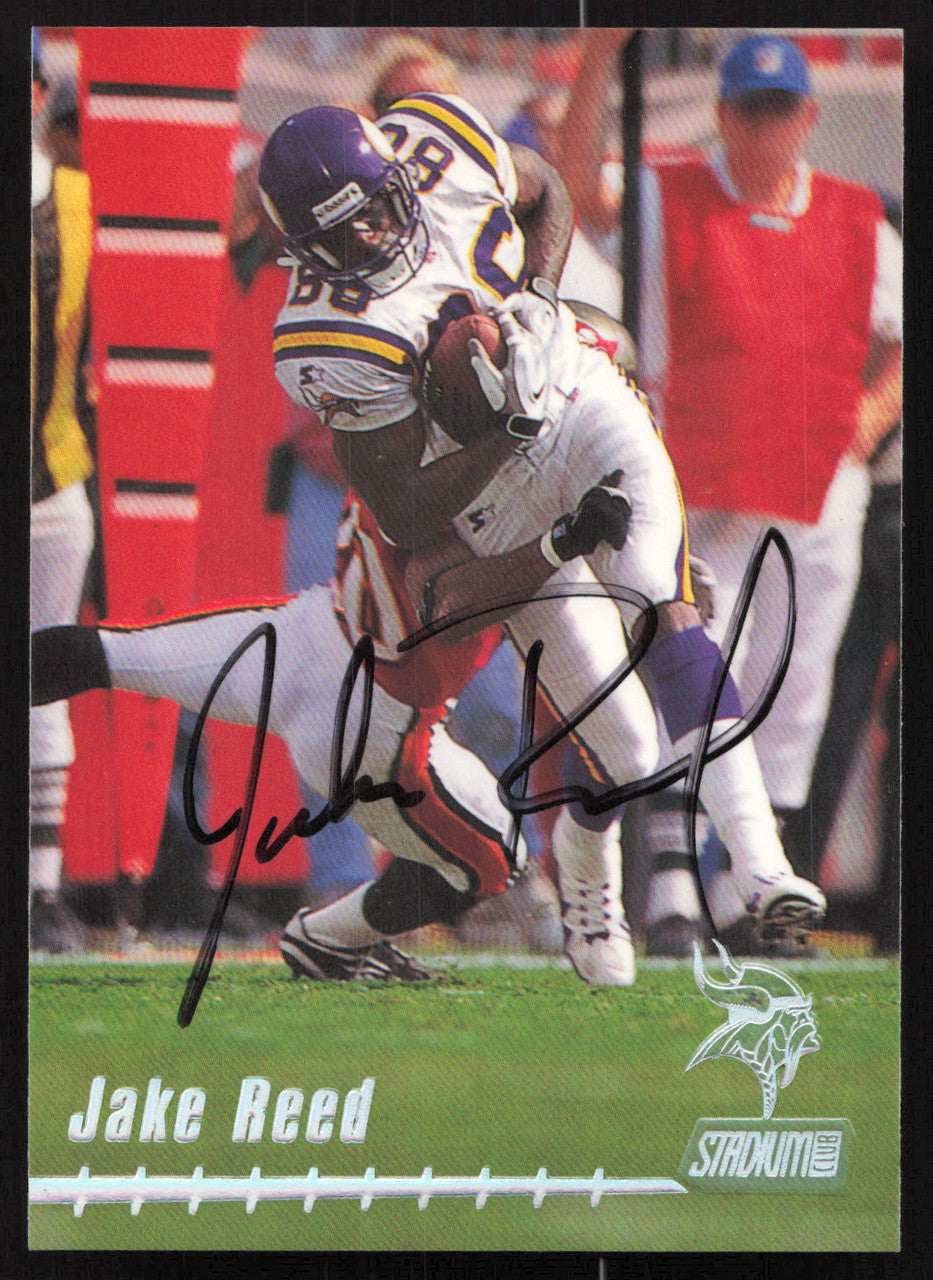 Jake Reed Autographed 1999 Stadium Club Card #77 Minnesota Vikings SKU #261354
