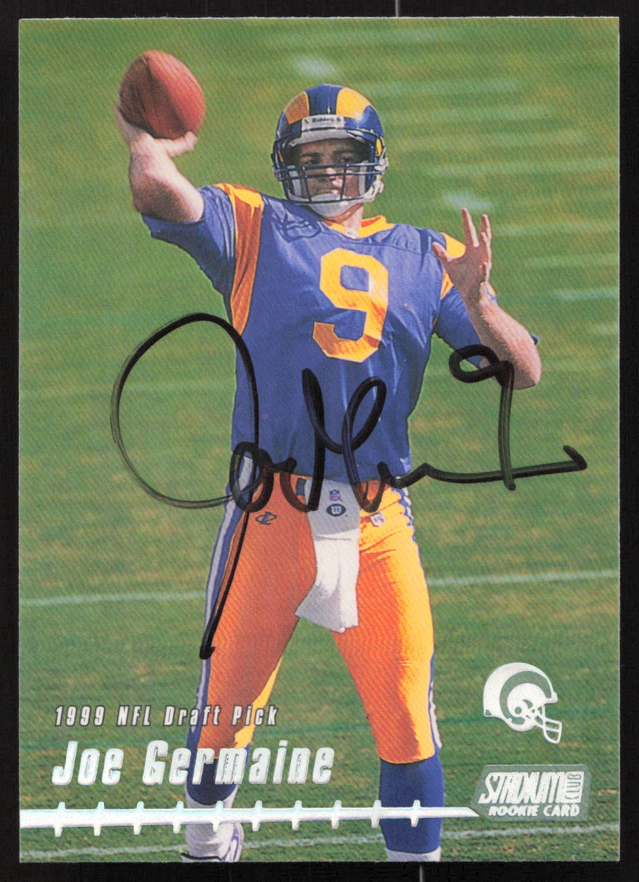 Joe Germaine Autographed 1999 Stadium Club Rookie Card #156 St. Louis Rams SKU #261356