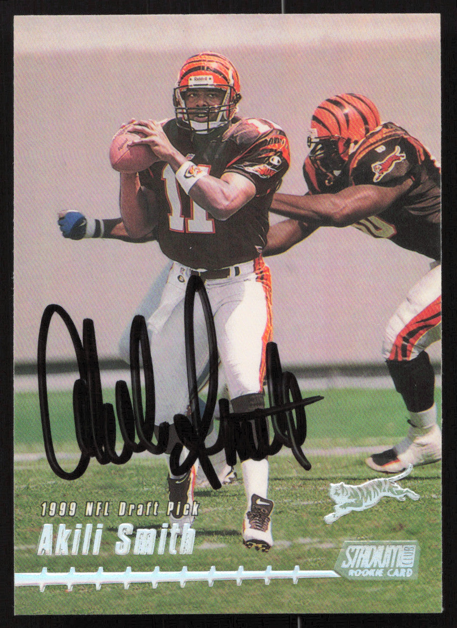 Akili Smith Autographed 1999 Stadium Club Rookie Card #160 Cincinnati Bengals SKU #261360