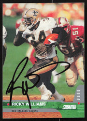 Ricky Williams Autographed 2000 Stadium Club Card #60 New Orleans Saints SKU #261364