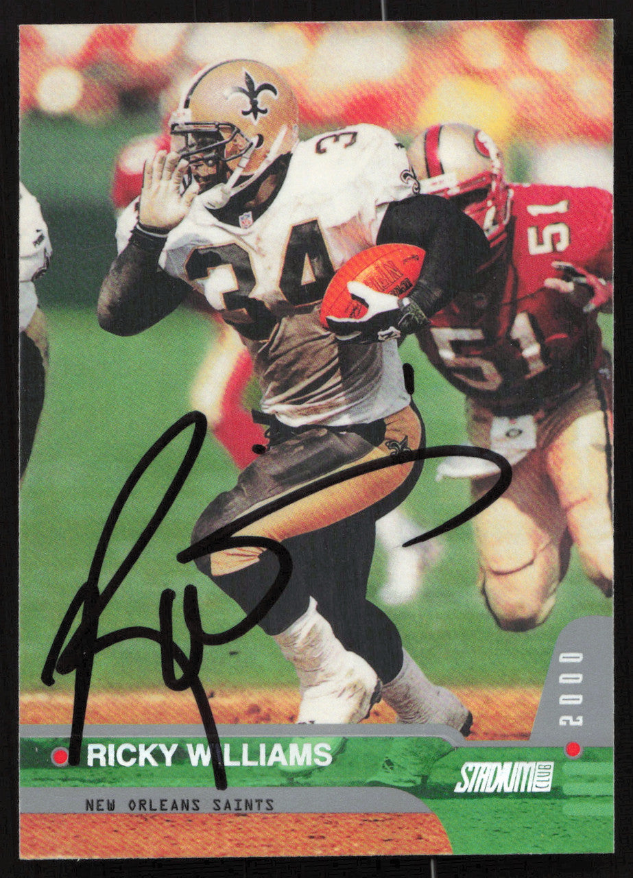 Ricky Williams Autographed 2000 Stadium Club Card #60 New Orleans Saints SKU #261364