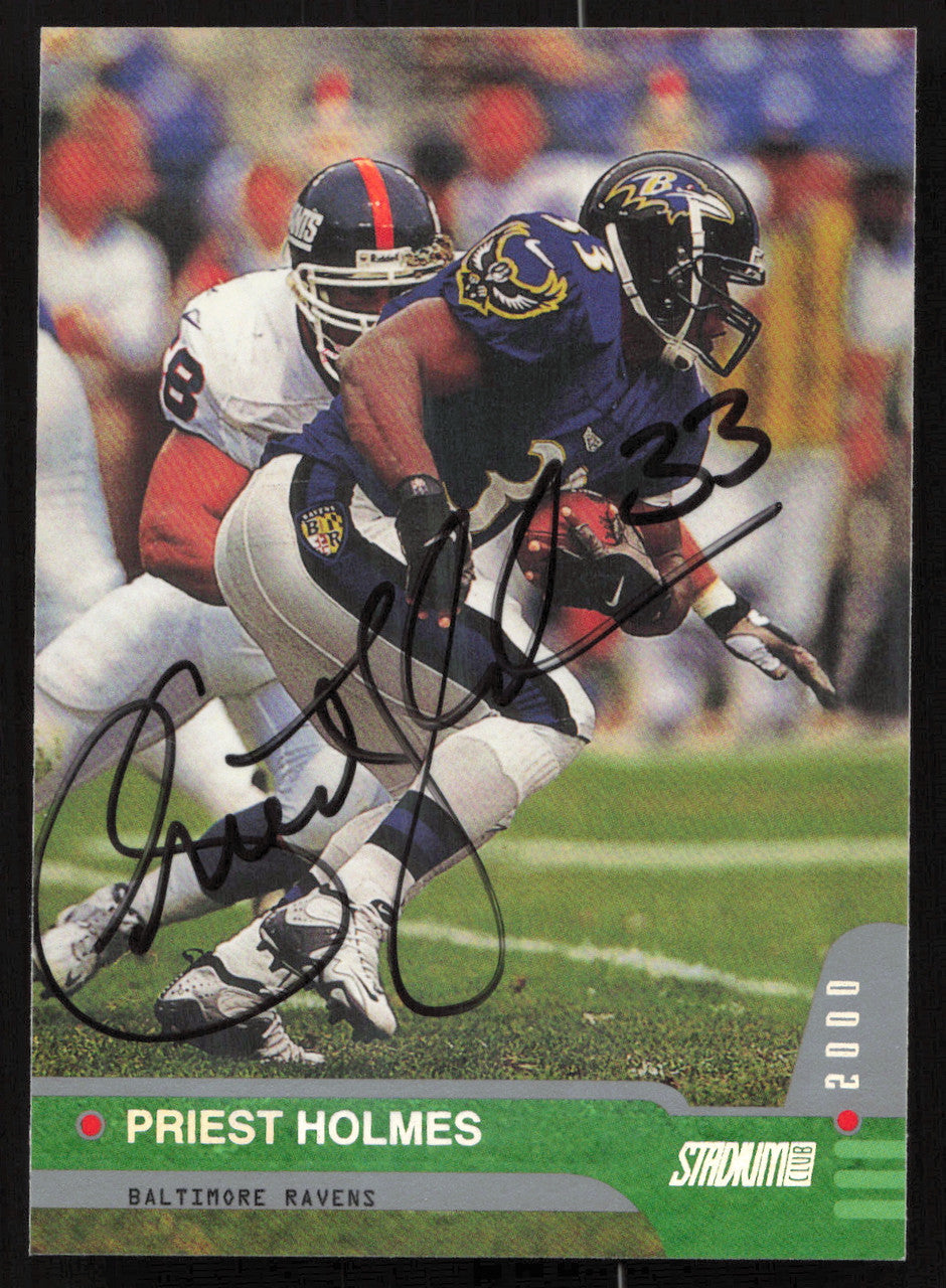 Priest Holmes Autographed 2000 Stadium Club Card #86 Baltimore Ravens SKU #261369