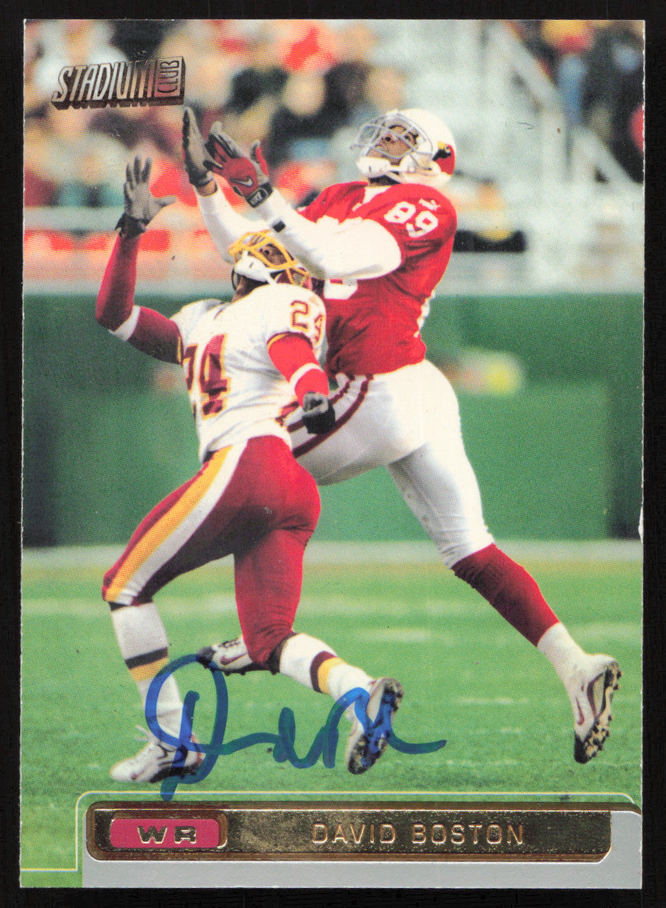 David Boston Autographed 2001 Stadium Club Card #80 Arizona Cardinals SKU #261371