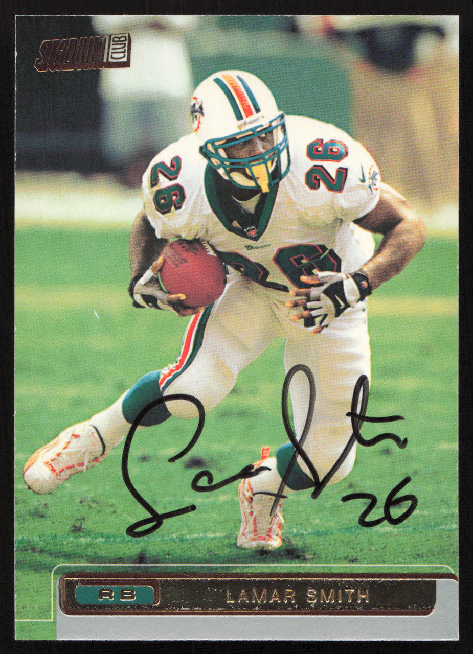 Lamar Smith Autographed 2001 Stadium Club Card #75 Miami Dolphins SKU #261377