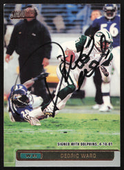 Dedric Ward Autographed 2001 Stadium Club Card #22 Miami Dolphins SKU #261379