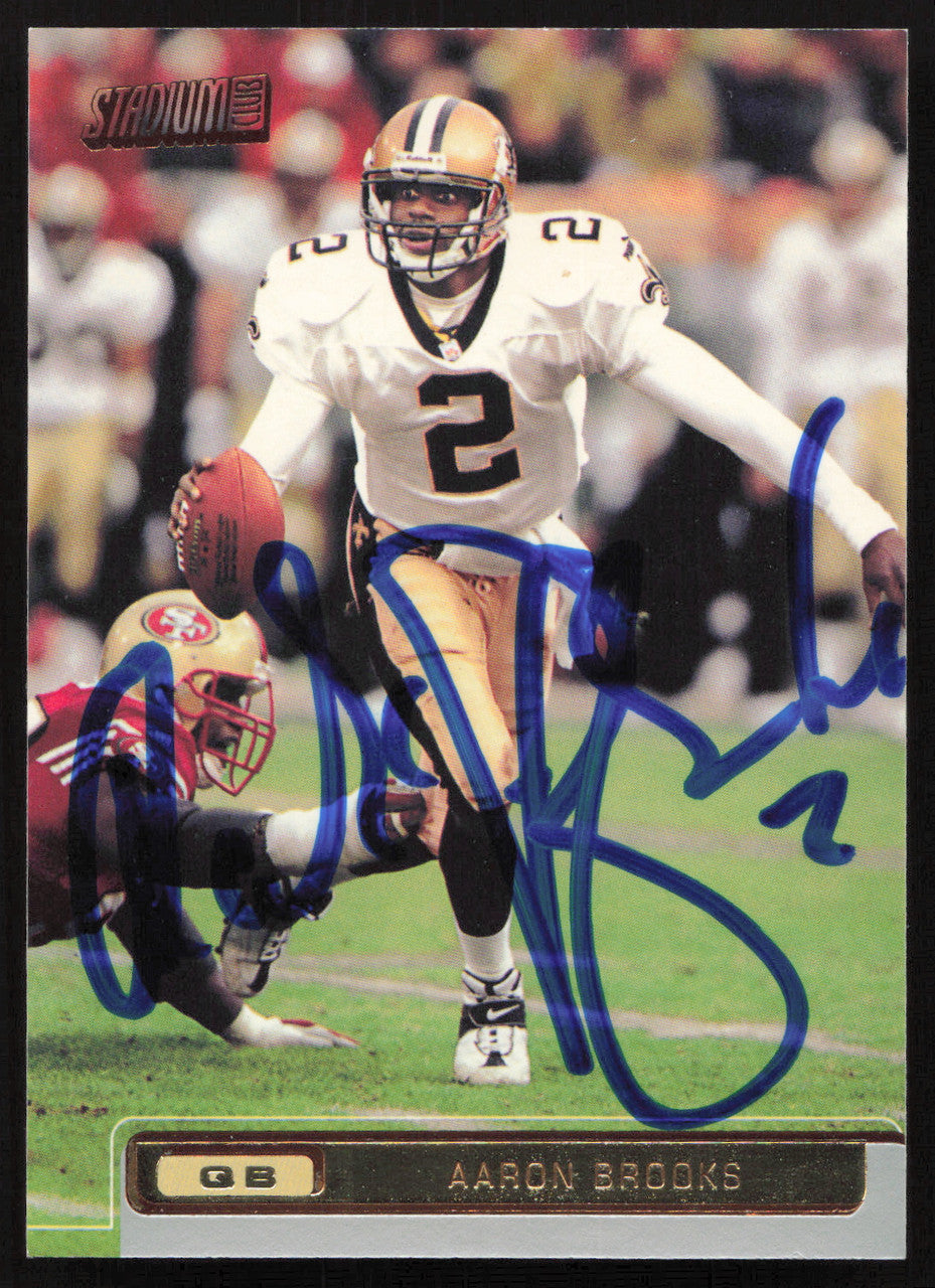 Aaron Brooks Autographed 2001 Stadium Club Card #56 New Orleans Saints SKU #261381