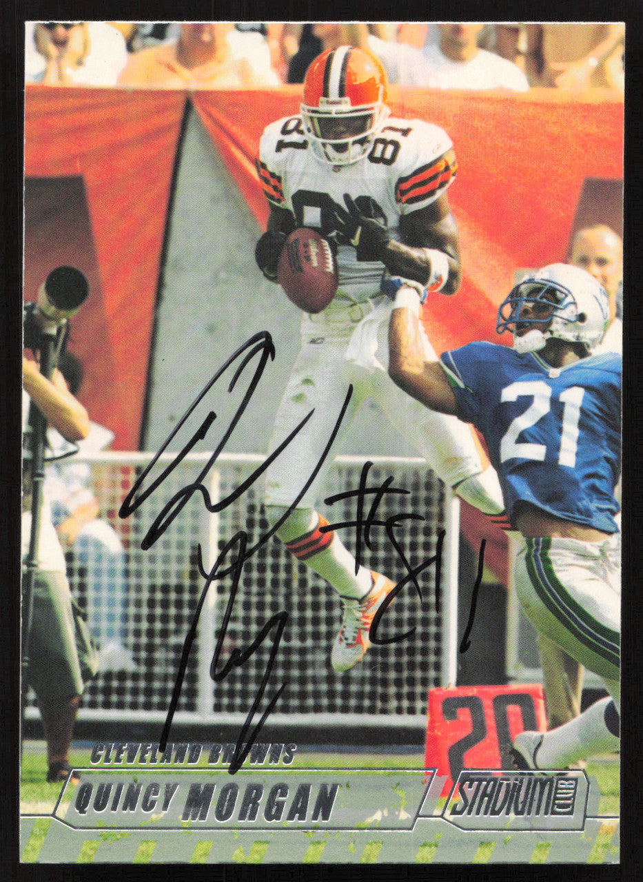 Quincy Morgan Autographed 2002 Stadium Club Card #124 Cleveland Browns SKU #261385