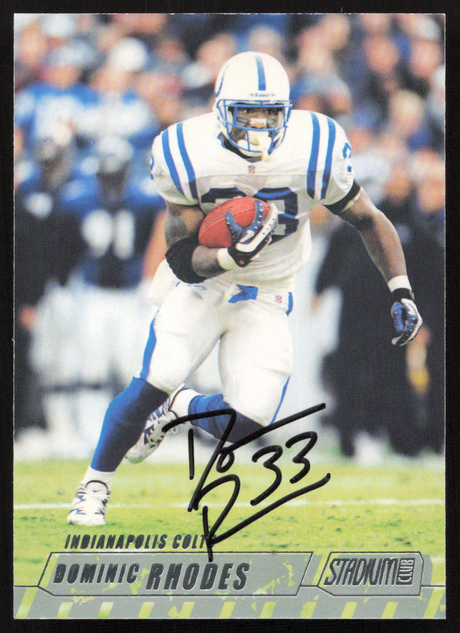 Dominic Rhodes Autographed 2002 Stadium Club Card #84 Indianapolis Colts SKU #261386