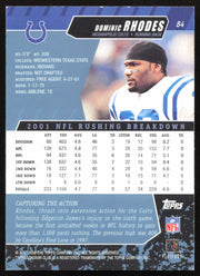 Dominic Rhodes Autographed 2002 Stadium Club Card #84 Indianapolis Colts SKU #261386