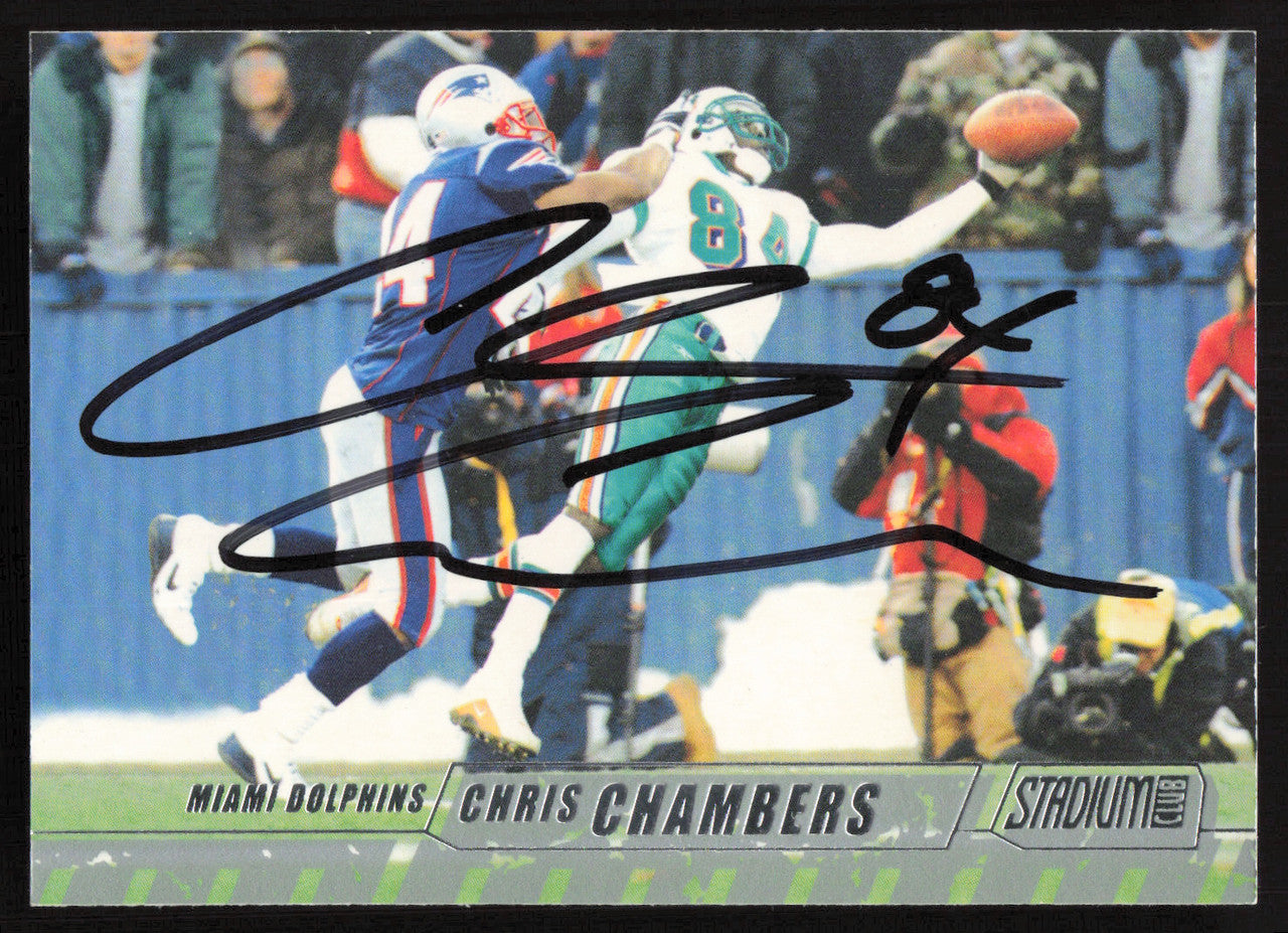 Chris Chambers Autographed 2002 Stadium Club Card #10 Miami Dolphins SKU #261390