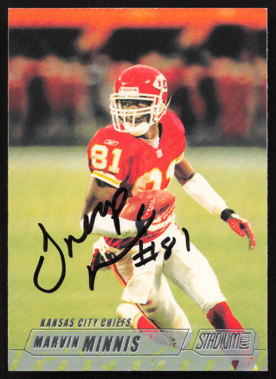 Marvin Minnis Autographed 2002 Stadium Club Card #48 Kansas City Chiefs SKU #261393