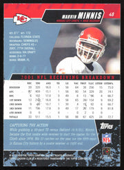 Marvin Minnis Autographed 2002 Stadium Club Card #48 Kansas City Chiefs SKU #261393